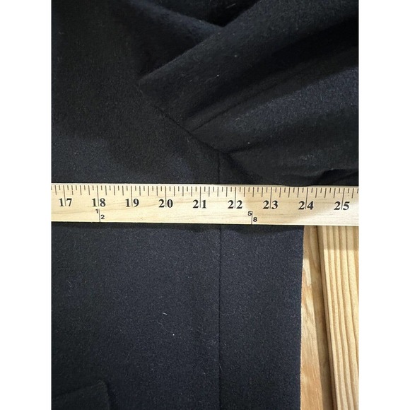 F.R. TRIPLER & CO Wool Blnd Overcoat Black Trench Single Breasted Coat Dress 46R - Picture 8 of 16
